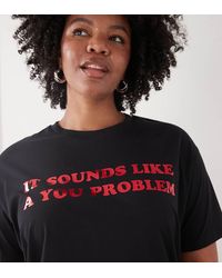 Noisy May - Boxy T-shirt With You Problem Text - Lyst