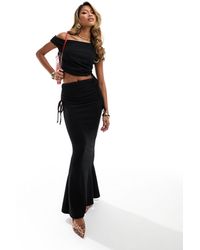 Missy Empire - Missy Empire Column Fishtail Maxi Skirt With Tie Detail - Lyst