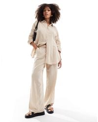 ONLY - – weit geschnittene hose aus grob gewebter baumwolle - Lyst