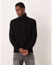 Mango - 100% Cotton Zip Through Textured Cardigan - Lyst