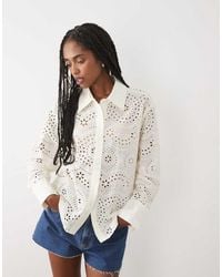 Mango - 100% Cotton Embroidered Shirt - Lyst