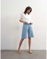 TOPSHOP - Denim Barrel Jort - Lyst