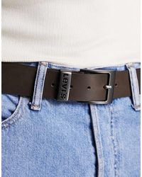 Levi's - – seine – dunkeler ledergürtel mit logo - Lyst