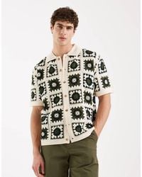 Redefined Rebel - Fabian Boxy Fit Short Sleeve Crochet Shirt - Lyst