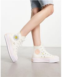 Chuck taylor all star - Sneakers alte bianche e arcobaleno di Converse in  Bianco | Lyst