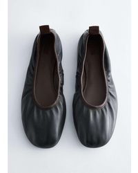 & Other Stories - Leather Ruched Ballet Flats - Lyst