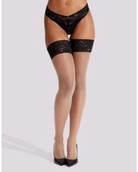 Ann Summers - Lace Top Glossy Hold Ups - Lyst