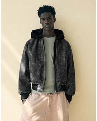 Bershka - Reversible Faux Fur Hooded Jacket - Lyst