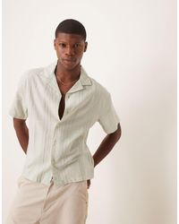 Abercrombie & Fitch - Textured Linen Collar Detail Short Sleeve Shirt - Lyst