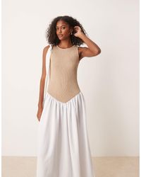 ASOS - – maxikleid mit geripptem oberteil - Lyst