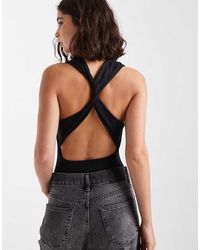 Miss Selfridge - Twist Back Bodysuit - Lyst