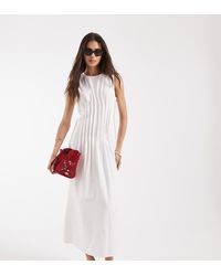 Vero Moda - Poplin Pleated Waist Sleeveless Midaxi Dress - Lyst