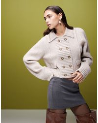 ASOS - Knitted Cardigan With Collar And Pocket Detail - Lyst