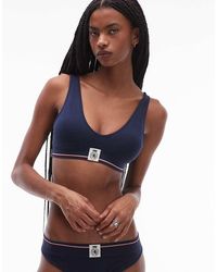 Tommy Hilfiger - Crest Stripe Waistband Scoop Back Bralette - Lyst