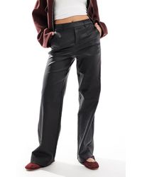 Object - Elegante Broek Met Wijde Pijpen En Coating - Lyst