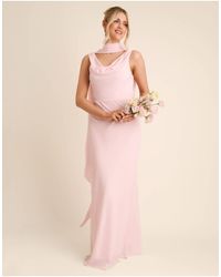 Six Stories - Bridesmaid Crepe Plunge Cowl Front Maxi Dress - Lyst