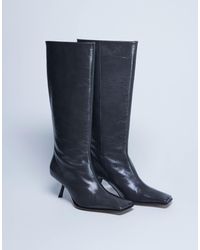 TOPSHOP - – scarlett – premium – kniehohe lederstiefel - Lyst
