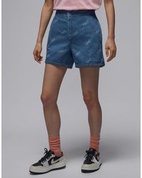 Nike - Logo Denim Shorts - Lyst