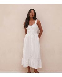Miss Selfridge - Broderie Milkmaid Maxi Dress - Lyst