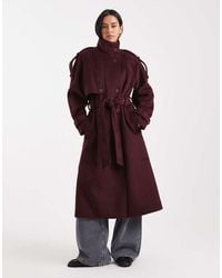 ASOS - Formal Longline Funnel Neck Trench Coat - Lyst