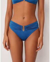 Calzedonia - Shiny Satin High-Waisted Bikini Bottoms - Lyst
