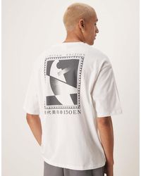 SELECTED - Oversized T-Shirt Met Print Op De Rug - Lyst