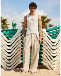 Bershka - Barrel Leg Pleated Trousers - Lyst