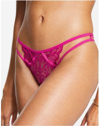 Tutti Rouge - Kennedy V Front Lace And Mesh Strappy Thong - Lyst