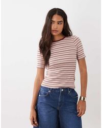 Nobody's Child - Cotton Ribbed Body Fit Crew Neck T-Shirt - Lyst