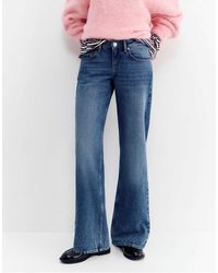 Pull&Bear - Jean droit à taille basse et motif étoiles - moyen - Lyst