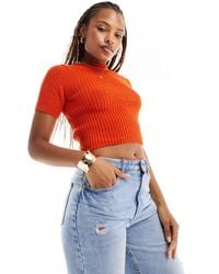 ASOS - Knitted Turn Back Baby Tee - Lyst