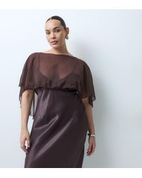 ASOS - Asos Design Curve Satin Cape Layer Maxi Dress - Lyst