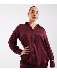 Vero Moda - Satin Long Sleeve Shirt Co-Ord - Lyst