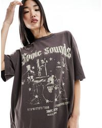 ASOS - Boyfriend Fit T-shirt With Sonic Sounds 70s Studded Rock Graphic - Lyst