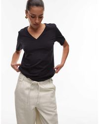 ARKET - T-Shirt Van Jersey Met Stretch En V-Hals - Lyst