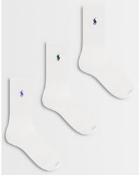 Polo Ralph Lauren - Wimbledon Capsule 3 Pack Icon Logo Crew Sports Socks - Lyst