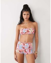 Reclaimed Vintage - Booty Short Bottoms With Shirring Sides - Lyst