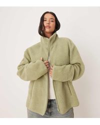 ASOS - Asos Design Curve Borg Zip Through Fleece - Lyst