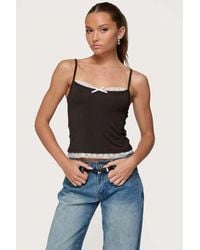 Edikted - Adriel Contrast Lacey Tank Top - Lyst