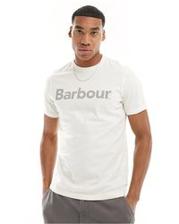 Barbour - Camiseta blanca con logo grande - Lyst
