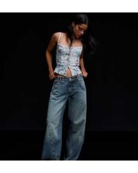 Bershka - Petite Low-rise Barrel Jeans - Lyst