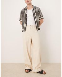 ASOS - Oversized baggy Linen Look Trouser - Lyst