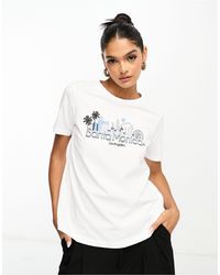 Mango - T-shirt bianca con stampa "santa monica" - Lyst