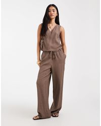 ONLY - Tie Detail Wide Leg Trousers Co-ord - Lyst