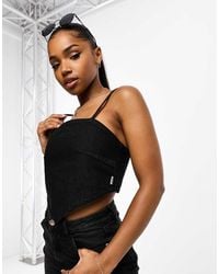 Wrangler - Denim Bandana Front Crop Top - Lyst