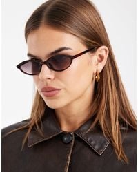ASOS - Slim Oval Sunglasses - Lyst