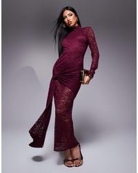 ASOS - – langärmliges spitzen-maxikleid - Lyst