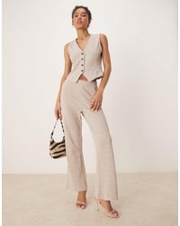Vila - Textured Jersey Wide Leg Trouser Co-ord - Lyst
