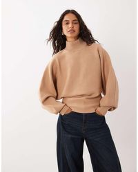 ASOS - Premium High Neck Batwing Compact Jumper - Lyst