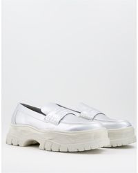 ASOS - – loafer aus farbenem kunstleder mit kontrastierender, dicker sohle - Lyst